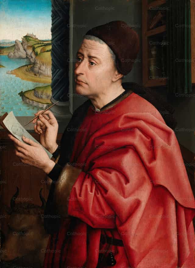 San Lucas retratando a la Virgen - Banco de imágenes católicas