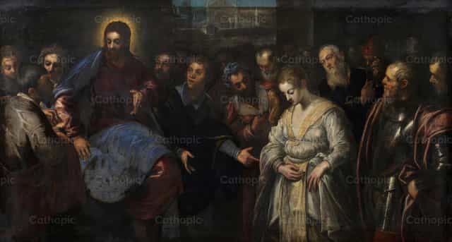 Cristo y la adúltera - Banco de imágenes católicas