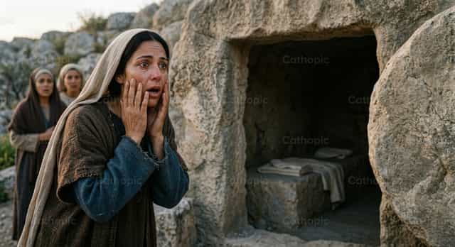 Pagtuklas sa Walang-Laman na Libingan - Mga Catholic stock image - Larawan ni Clara González-Rojas