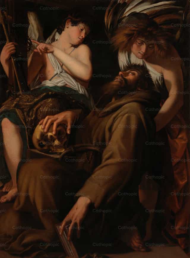 O Êxtase de São Francisco - Imagens católicas de stock - Foto de Restored Christian Art