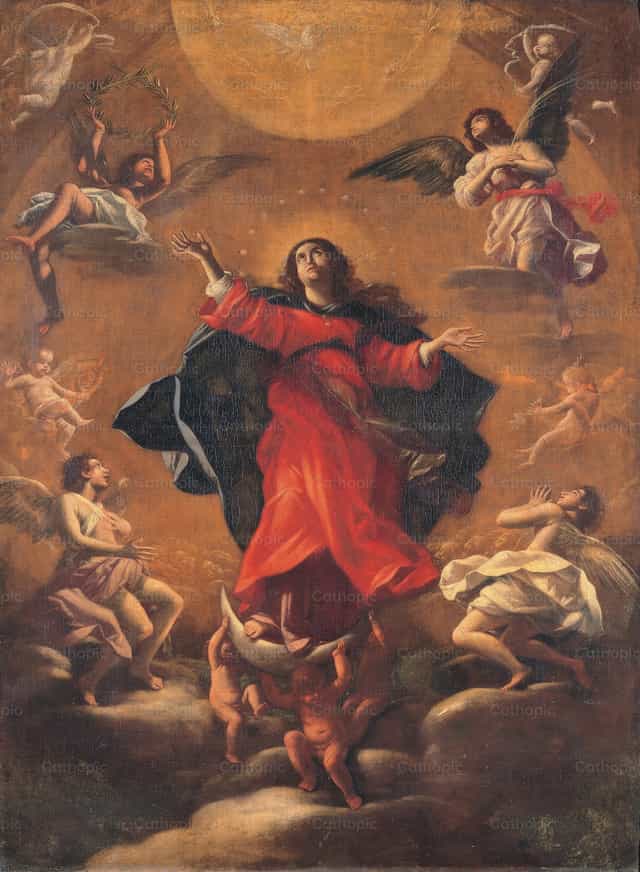 Madonna w chwale - Katolickie zdjęcia stockowe - Zdjęcie: Restored Christian Art