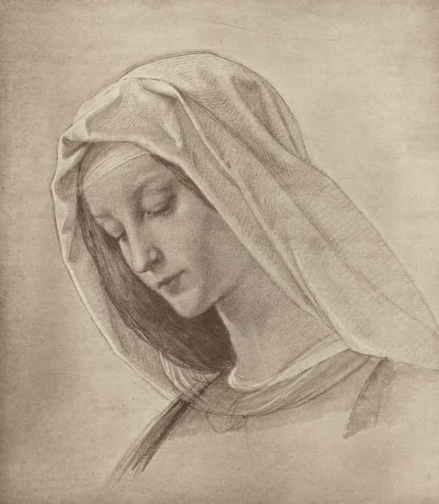 A Madonna feje - Katolikus stockképek - Fotó: Restored Christian Art