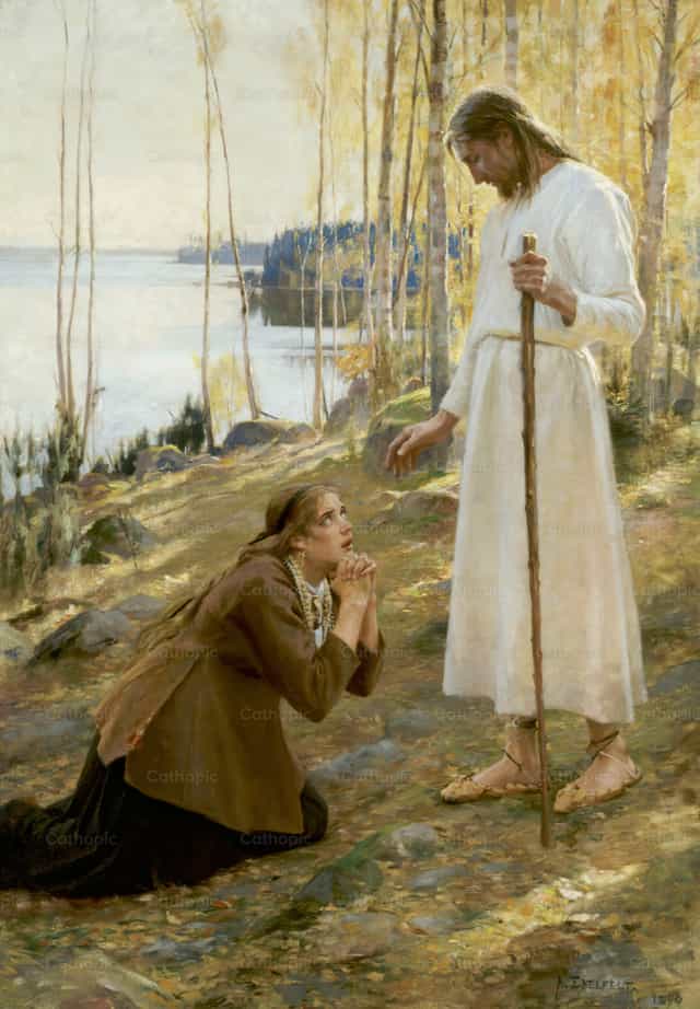 그리스도와 막달라 마리아 - 가톨릭 스톡 이미지 - 사진 제공 Restored Christian Art