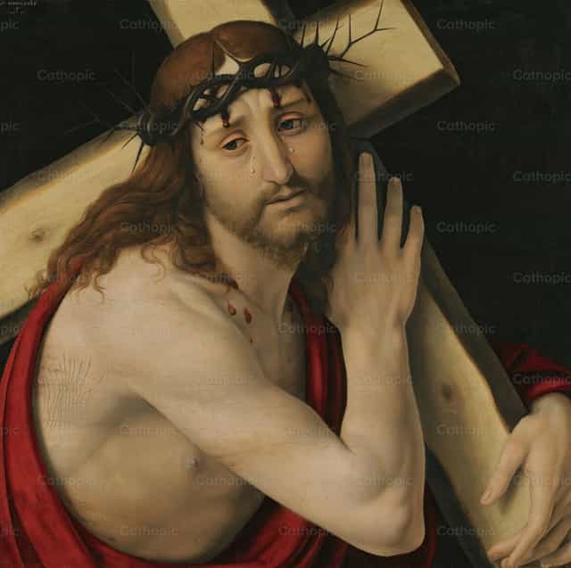 Cristo con la cruz a cuestas - Banco de imágenes católicas