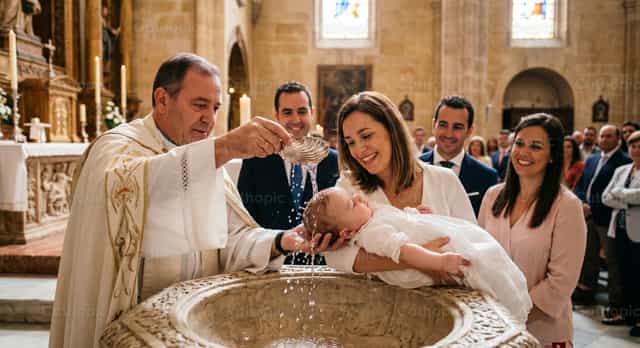 Cérémonie de baptême à l’église - Images catholiques de stock - Photo de Clara González-Rojas