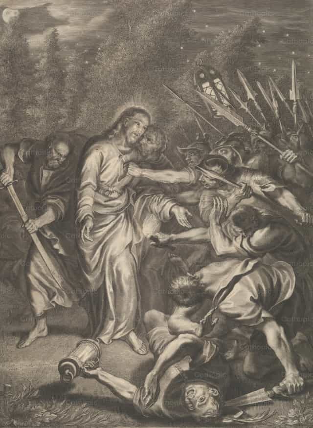 Jézust elfogják a kertben - Katolikus stockképek - Fotó: Restored Christian Art
