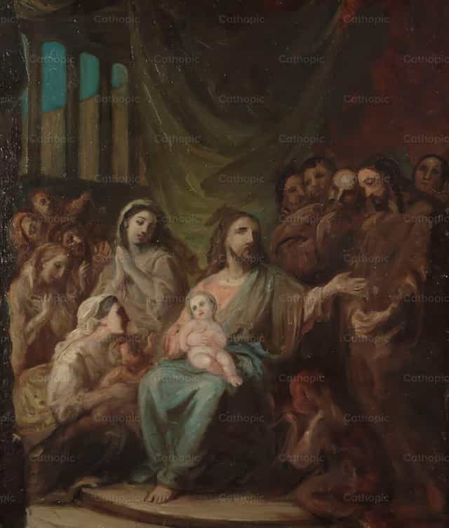 Deixai vir a Mim as crianças - Imagens católicas de stock - Foto de Restored Christian Art