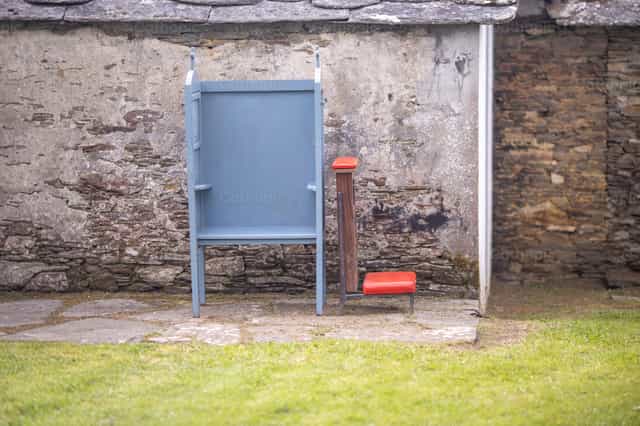 An empty confessional in the church - Catholic stock images
