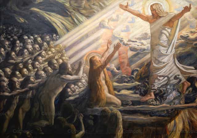 죽은 이들의 나라에서의 그리스도 - 가톨릭 스톡 이미지 - 사진 제공 Restored Christian Art