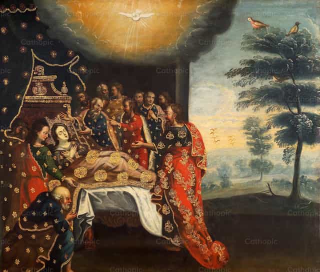 Pagkakatulog (Dormancy) ng Birhen - Mga Catholic stock image - Larawan ni Restored Christian Art