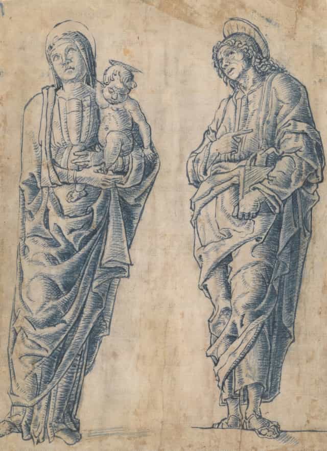 Madone et l’Enfant avec saint Jean l’Évangéliste - Images catholiques de stock