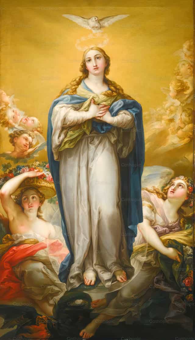 무염시태의 성모 - 가톨릭 스톡 이미지 - 사진 제공 Restored Christian Art