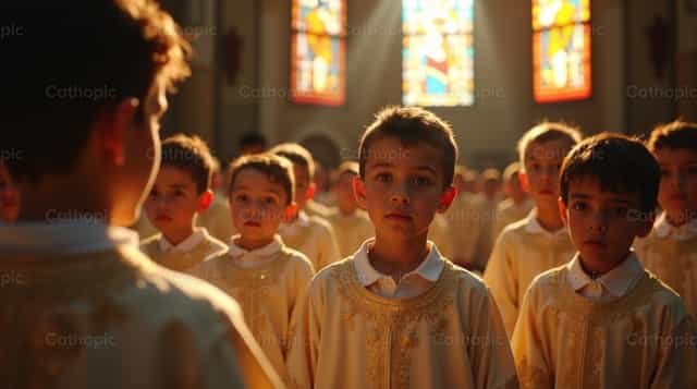 Coro di bambini - Immagini stock cattoliche