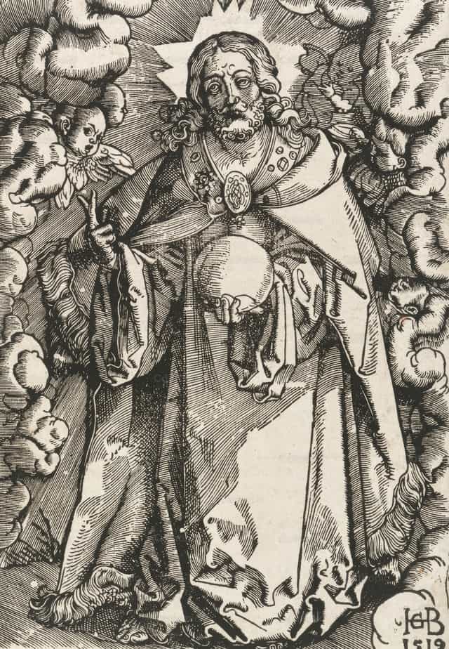 Christus in der himmlischen Herrlichkeit mit dem Globus - Katholische Stockfotos - Foto von Restored Christian Art