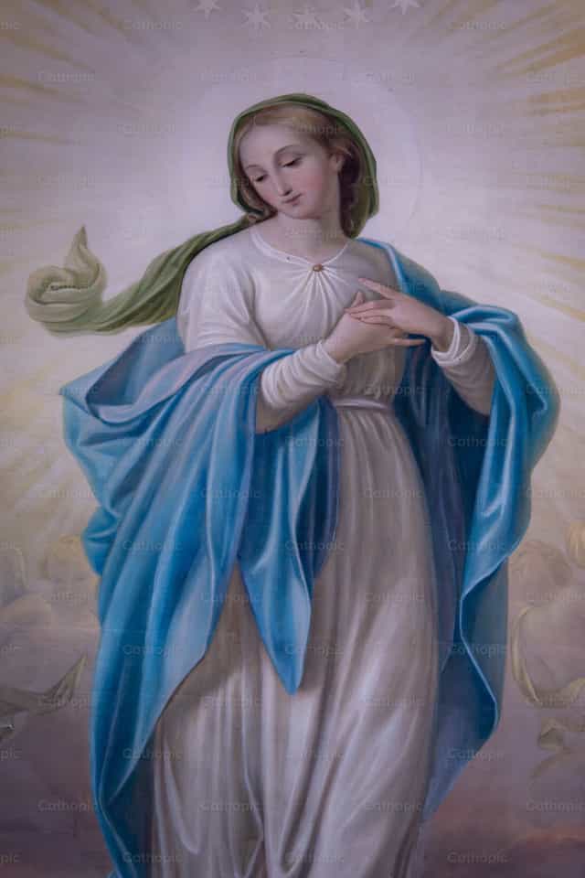 Fresco ng Mapalad na Birheng Maria - Mga Catholic stock image - Larawan ni Joan Sutter