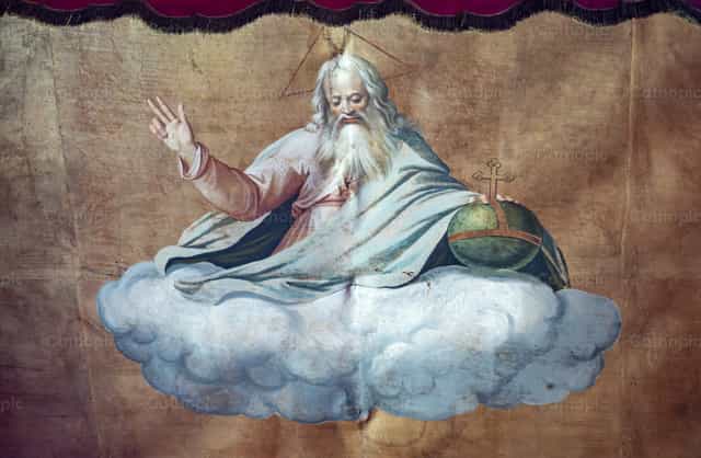 Cuadro que representa a Dios en el cielo - Banco de imágenes católicas - Fotografía por Joan Sutter