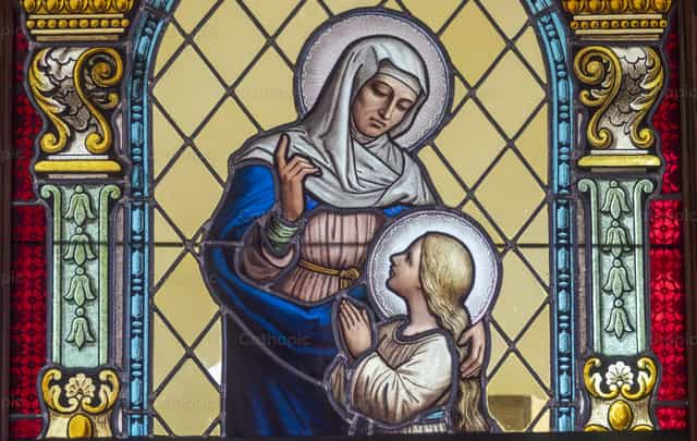 María con su madre, Santa Ana - Banco de imágenes católicas