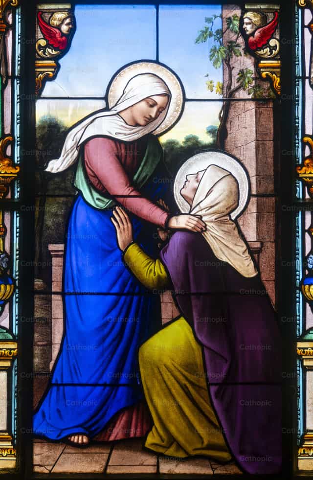 Visitation of Mary to Elizabeth - Catholic stock images - Photo by Joan Sutter