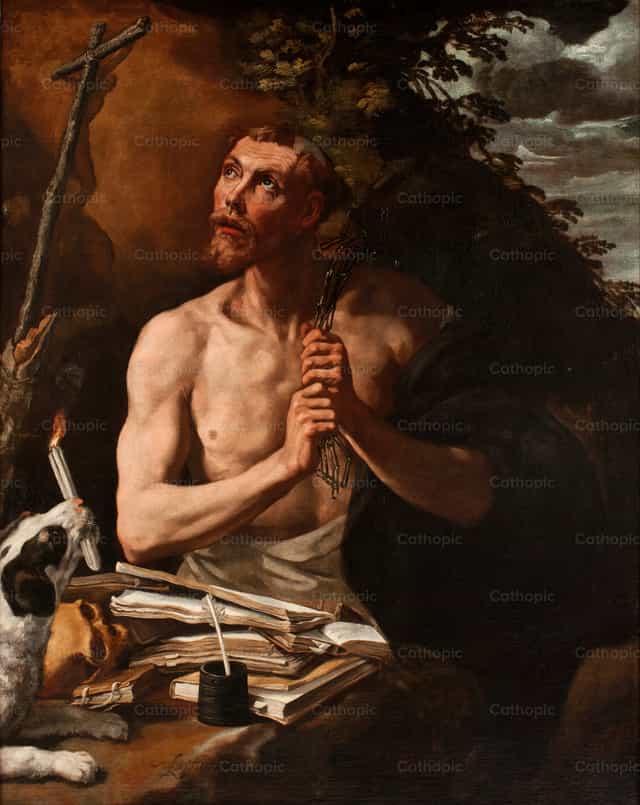 Saint Dominique en pénitence - Images catholiques de stock - Photo de Restored Christian Art