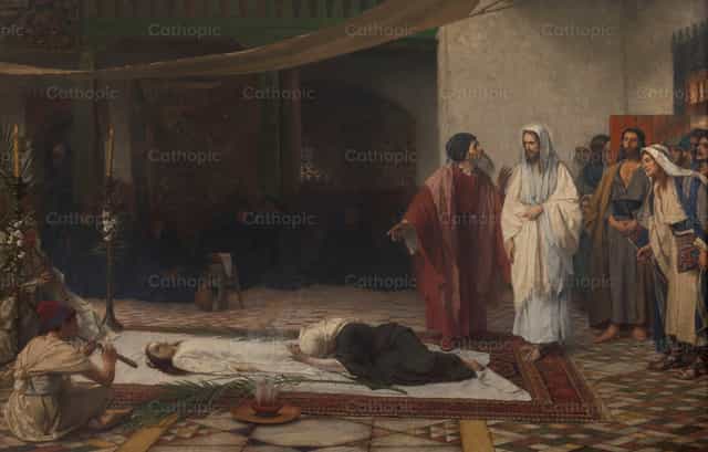 La fille de Jaïre - Images catholiques de stock - Photo de Restored Christian Art