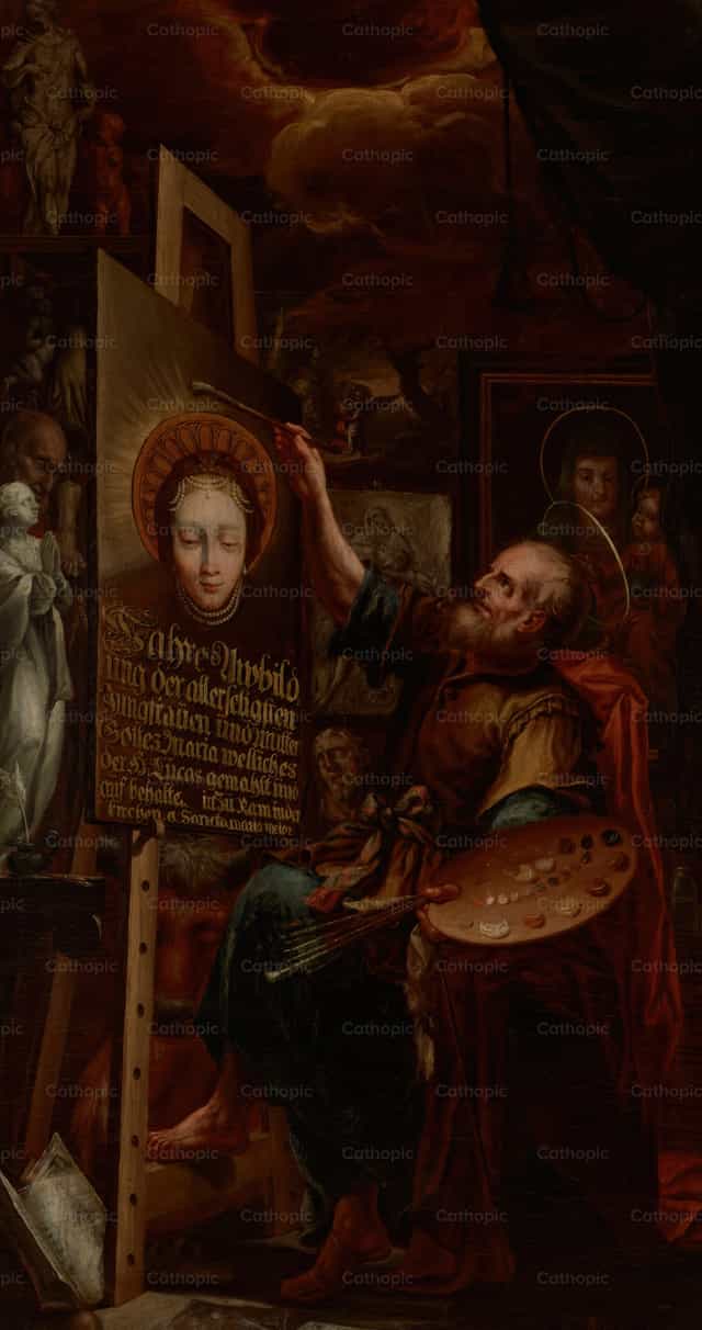 圣路加为圣母作画 - 天主教图库图片 - 摄影： Restored Christian Art