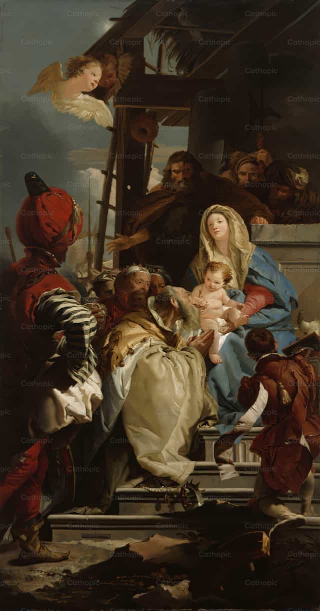 Keleti bölcsek Krisztusnak hódolnak - Katolikus stockképek - Fotó: Restored Christian Art