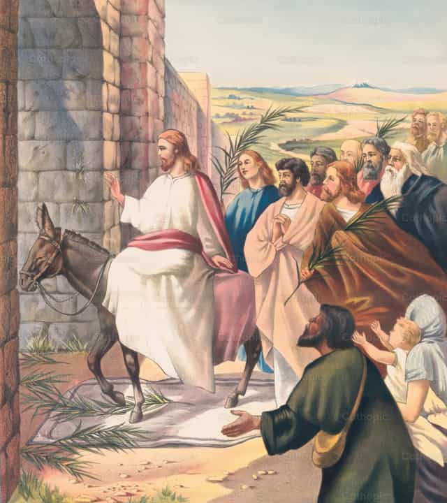 Jesús entrando en Jerusalén - Banco de imágenes católicas - Fotografía por Restored Christian Art