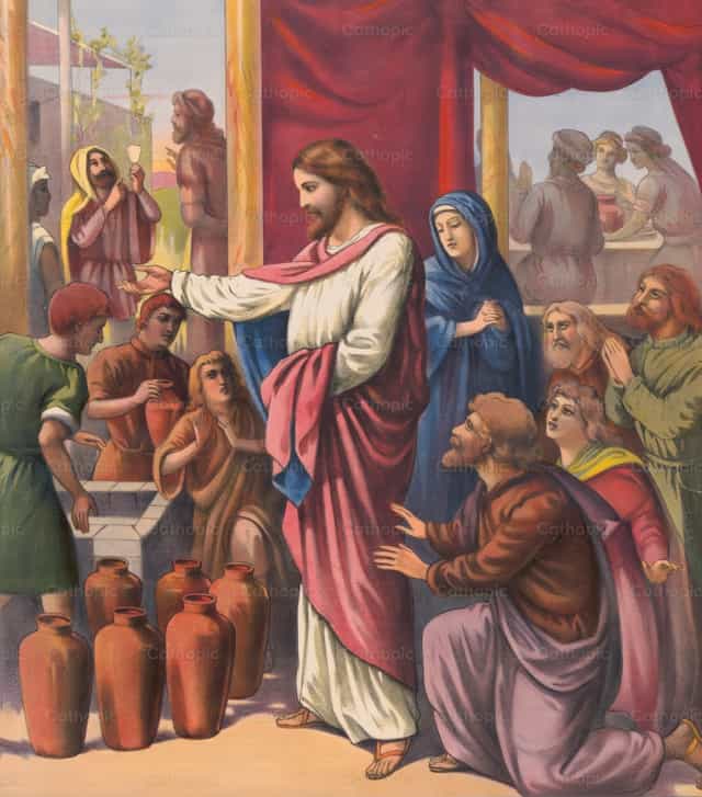 As Bodas de Caná - Imagens católicas de stock - Foto de Restored Christian Art