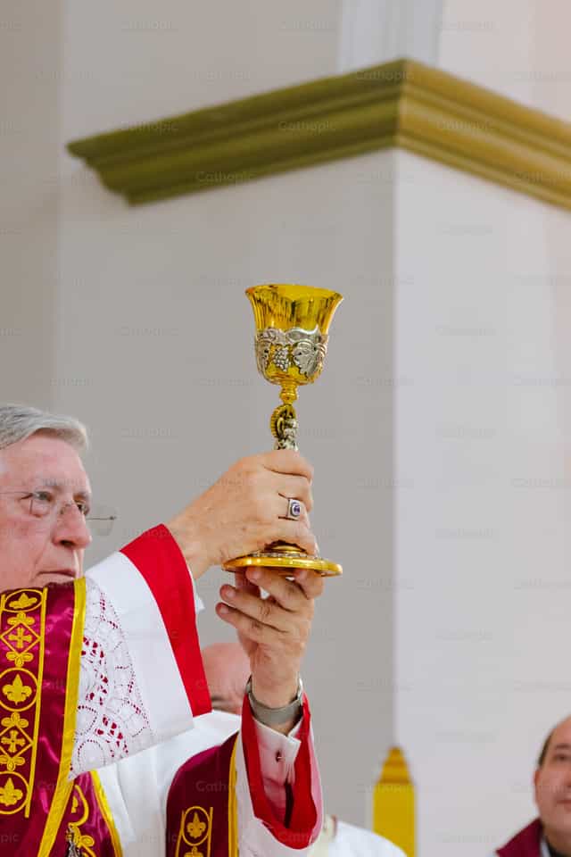 The chalice of salvation and the blood of Christ - Catholic stock images - Photo by Miguel White