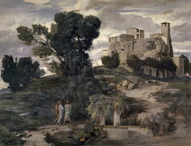 A caminho de Emaús - Imagens católicas de stock - Foto de Restored Christian Art