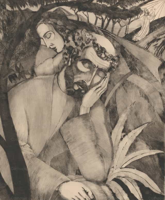 Le Christ au mont des Oliviers - Images catholiques de stock