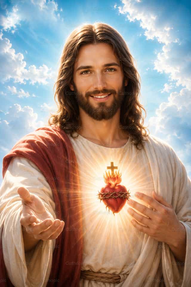 Heilig Hart van Jezus - Katholieke stockfoto's