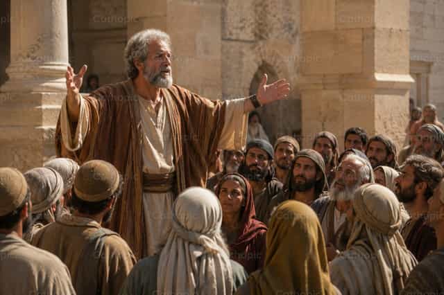 Pahayag ni Pedro sa Pentecost - Mga Catholic stock image