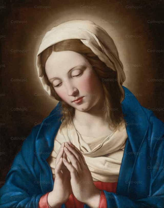 Virgen Maria en oración - Banco de imágenes católicas