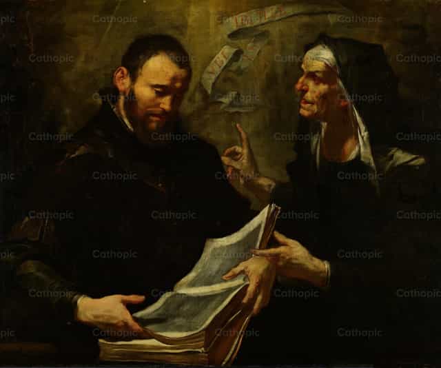 Święty Augustyn i święta Monika - Katolickie zdjęcia stockowe - Zdjęcie: Restored Christian Art