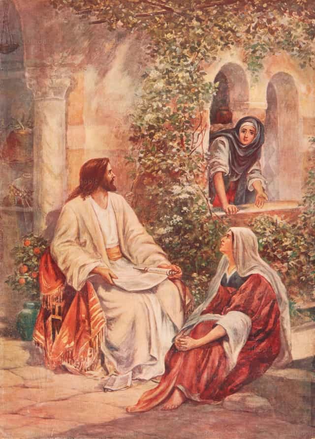 마르타와 마리아 - 가톨릭 스톡 이미지 - 사진 제공 Restored Christian Art
