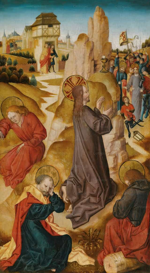 L’Agonie au jardin - Images catholiques de stock