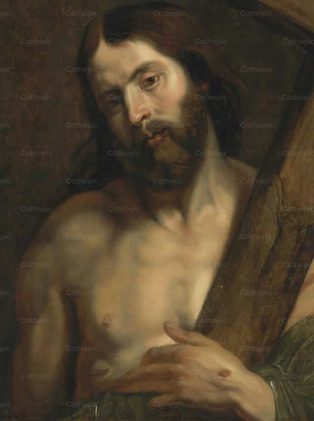 Le Christ avec la Croix - Images catholiques de stock - Photo de Restored Christian Art