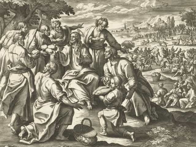 Cud rozmnożenia chleba i ryb - Katolickie zdjęcia stockowe - Zdjęcie: Restored Christian Art