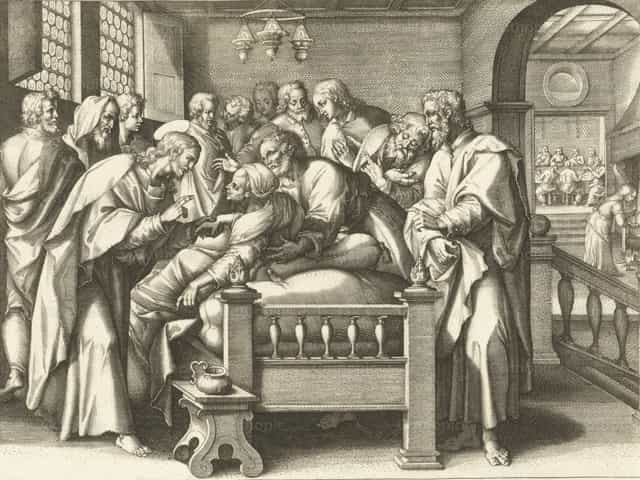 La curación de la suegra de San Pedro - Banco de imágenes católicas - Fotografía por Restored Christian Art