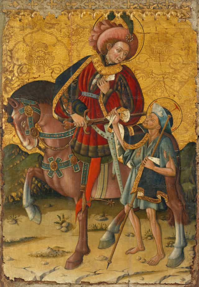 Ibinabahagi ni San Martin ang Kanyang Balabal - Mga Catholic stock image - Larawan ni Restored Christian Art