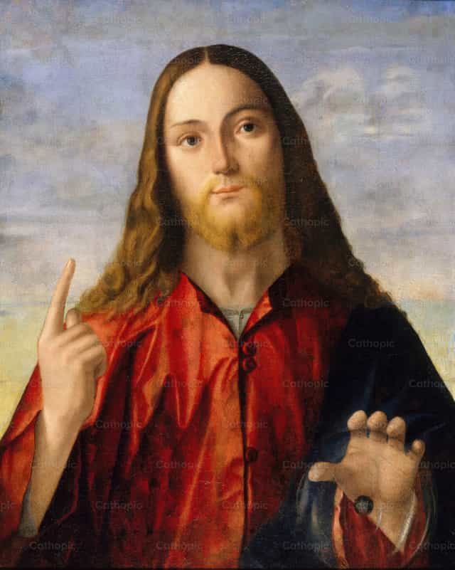 Cristo benedicente - Immagini stock cattoliche - Foto di Restored Christian Art