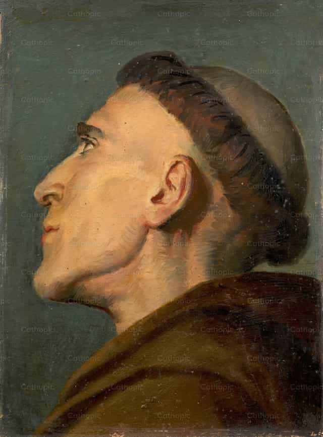 Assisi Szent Ferenc tanulmányozása - Katolikus stockképek