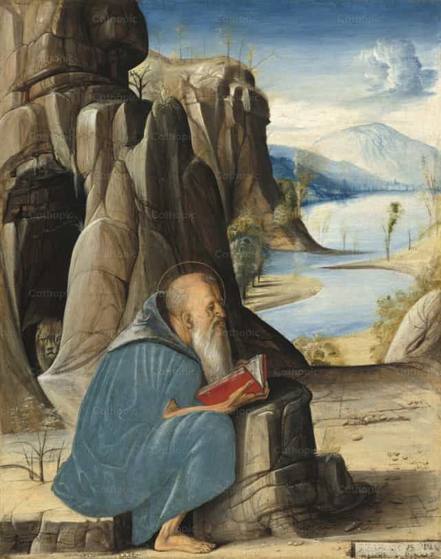 성 예로니모가 독서함 - 가톨릭 스톡 이미지 - 사진 제공 Restored Christian Art