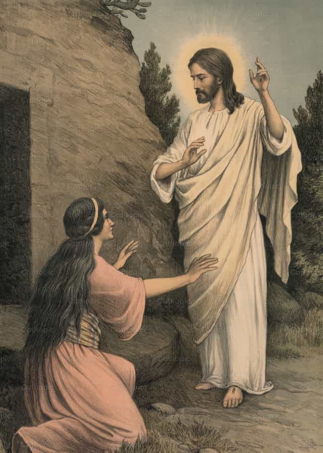 Die Auferstehung: Jesus macht sich Maria Magdalena bekannt - Katholische Stockfotos