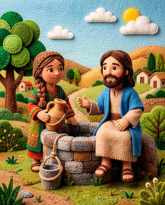 Jesus and the Samaritan Woman at the Well - Catholic stock images