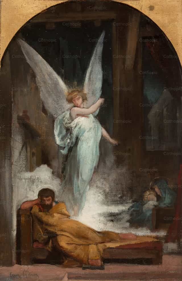 Le Songe de saint Joseph - Images catholiques de stock - Photo de Restored Christian Art