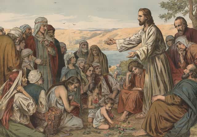 Kazanie na Górze - Katolickie zdjęcia stockowe - Zdjęcie: Restored Christian Art