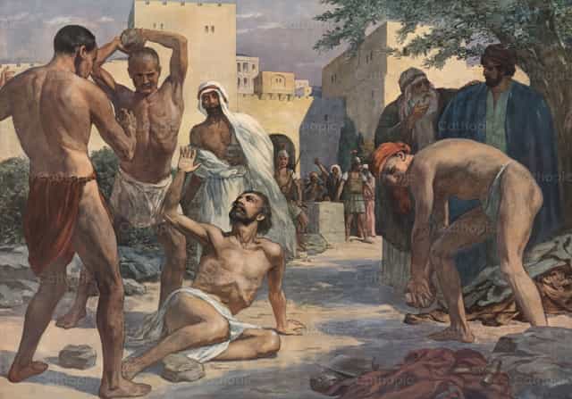Ukamienowanie św. Szczepana - Katolickie zdjęcia stockowe - Zdjęcie: Restored Christian Art