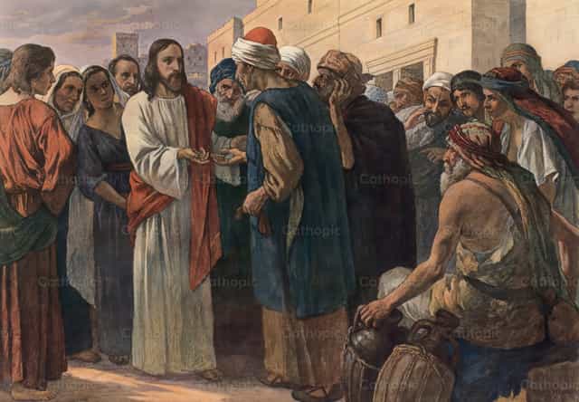 La pièce de l’impôt - Images catholiques de stock
